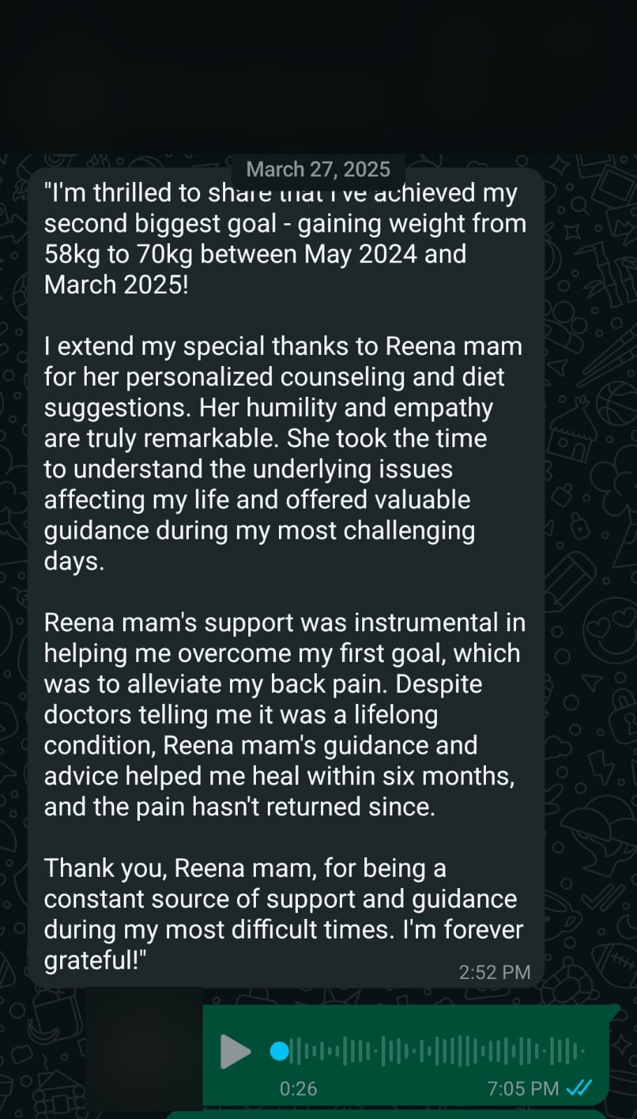 Client testimonial screenshot 2